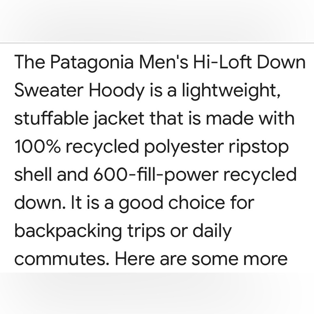 PATAGONIA MENS HI-LOFT DOWN SWEATER HOODY. L 600 DOWN 84902 DEADSTOCK SULFUR YEL - Picture 11 of 15